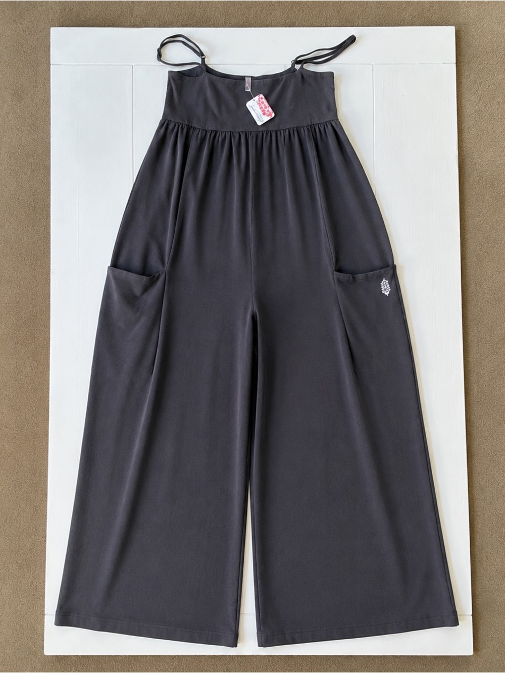 Free People Hot Shot Strappy Onesie M NWT Black
